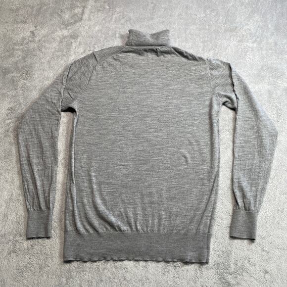 True Merino Sweater Mens Extra Large Grey Turtleneck Classic Luxury Soft Fitted - Picture 2 of 8